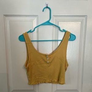 American Eagle Yellow Cropped Tank Top